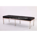 Knoll Black Leather Bench